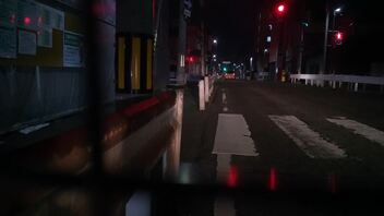 済生館から自宅まで自転車で夜間走行